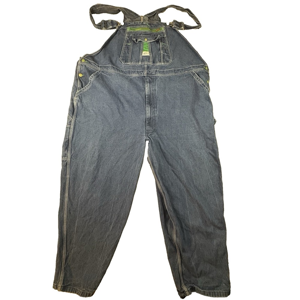 Liberty Men's 56x30 Blue Denim Bib Overalls Carpenter Work Utility SEE DESCRIPTI